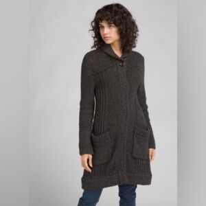 NWT Prana Elsin Sweater Coat Medium Gravel Grey Wool Blend